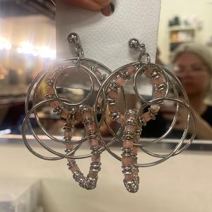 - NWT! Free People Racer Beaded Hoop NWT Pink!